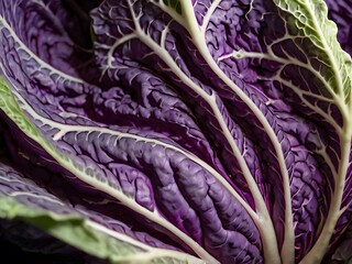 Obraz premium Purple Cabbage Close up Vibrant Veggies Texture