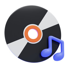 PNG 3D music album illustration isolated on a white background