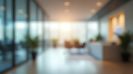 Blurred empty open space office. Abstract light bokeh at office interior background for design	
