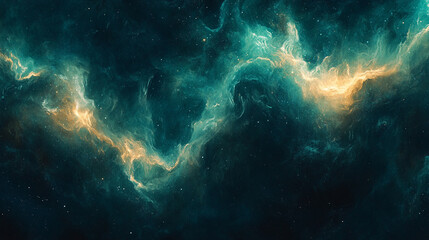 Abstract dark blue and emerald glitter shimmer creating a magical underwater space with a chaotic, de-focused effect evoking mystery, depth, and the unknown

