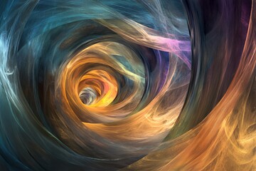Abstract Swirling Tunnel of Light and Color