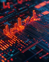 Obraz premium Data Interface Framework Concept, A modular framework featuring advanced heatmaps and geospatial visualizations for data analysis