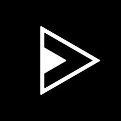 White Send Icon with Black Background