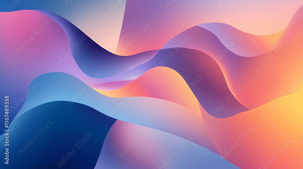 Poster abstract colorful waves gradient background design