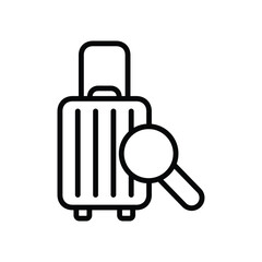 luggage check icon line vector design template with trendy style