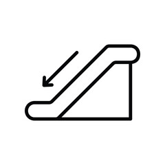 Escalator down icon line vector design template with trendy style