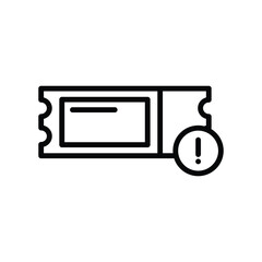 ticket alert icon line vector design template with trendy style