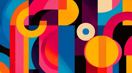 Abstract Colorful Geometric Shapes Design