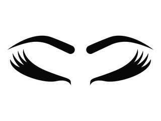 Elegant Closed Eyelashes Illustration Beauty and Cosmetics Designs