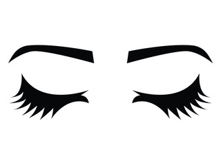 Elegant Closed Eyelashes Illustration Beauty and Cosmetics Designs
