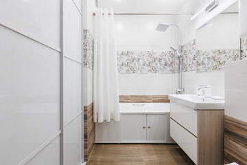 modern bathroom room with toilet and washing machine