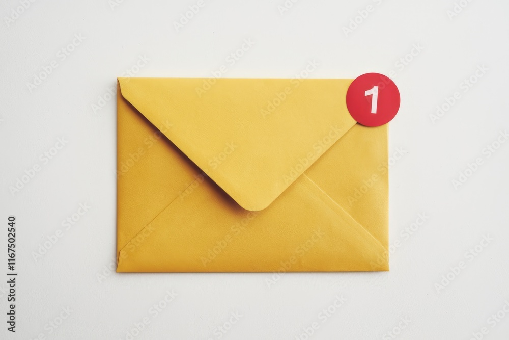 Poster A yellow envelope with a red notification circle indicating one unread message.