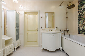 modern bathroom room with toilet and washing machine