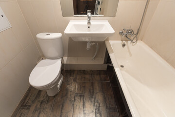 modern bathroom room with toilet and washing machine