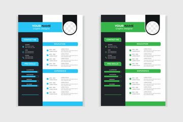 Professional resume business layout, Creative cv template vector minimalist