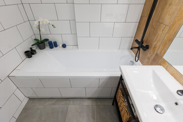 modern bathroom room with toilet and washing machine