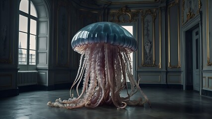 A photography of a jellyfish in the house