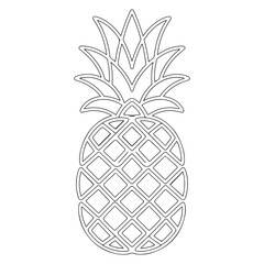 Obraz premium Pineapple Fruit Vector for Coloring Pages for Kids