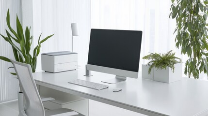 Cutting-Edge High-Tech Office Setup in Macro Photography Detail | Productivity Technology Showcase with Monitors and Peripherals