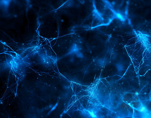 Abstract blue background with glowing network
