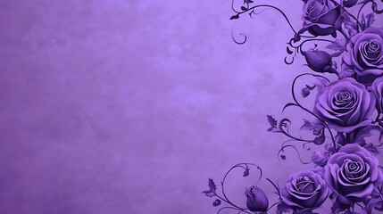 Purple Roses Floral Design Elegant Background