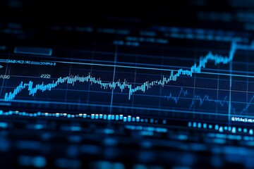 Blue Digital Business Growth Chart Background