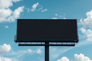 Blank Billboard Against A Cloudy Blue Sky