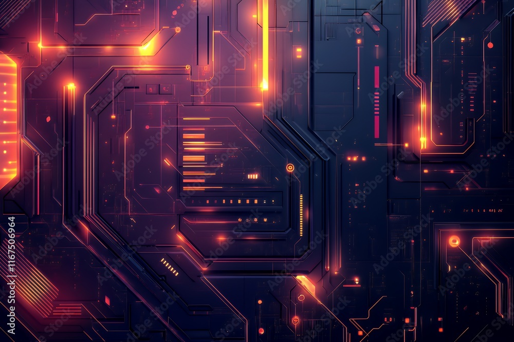Poster abstract futuristic technology circuit board design