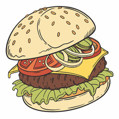 burger and fries