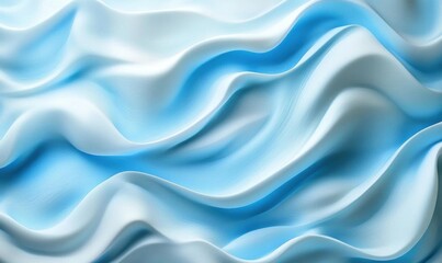 Obraz premium Abstract waves of blue and white fabric create a soothing visual effect.