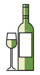 Minimalist Wine Bottle and Glass Logo