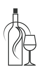 Minimalist Wine Bottle and Glass Logo
