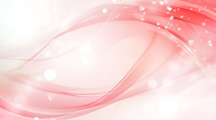 Abstract Pink Waves With Floating Hearts Design