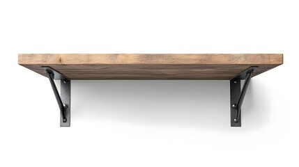 Industrial Style Wall Shelf with Metal Brackets for Urban Apartments