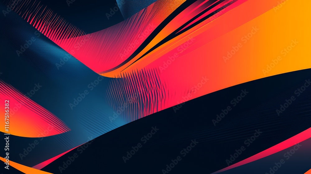 Poster abstract colorful swirling lines design