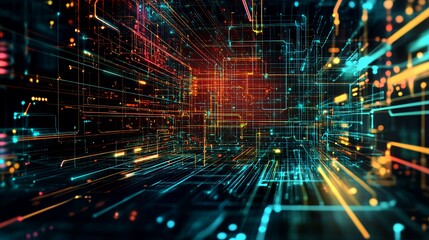 Abstract Digital Network Data Flow Visualization