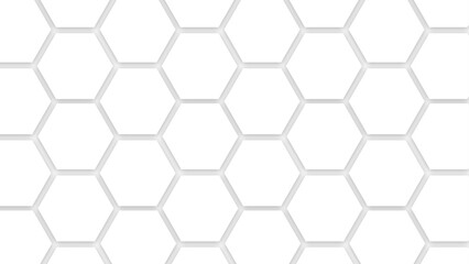 White banner background. Vector abstract graphic design banner pattern background template. Abstract. Embossed Hexagon , honeycomb white background.