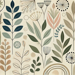 Pretty Scandi Leaf Design in Vector