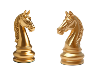 Set of a Knight chess piece, isolated on transparent background.