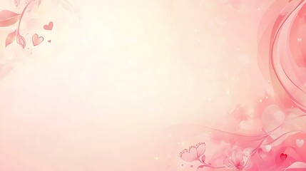 Delicate Pink Floral Hearts Romantic Background Design