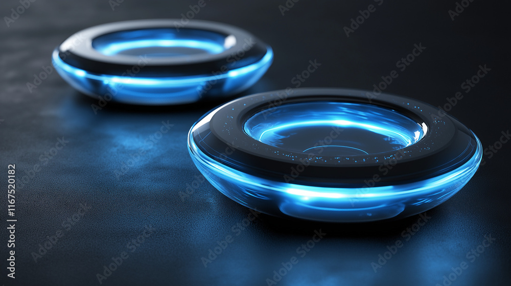 Poster circular high-tech halo with a sleek design, evoking innovation and connectivity. ideal for digital 