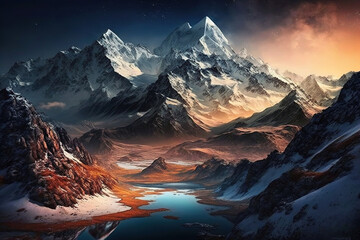 Majestic Mountain Landscape at Sunrise