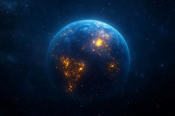 Obraz premium Nighttime Earth Space View City Lights North America