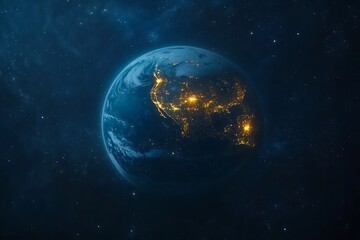 Obraz premium Earth City Lights at Night from Space42