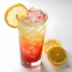 Fototapeta premium refreshing cocktail decorated with slice of lemon