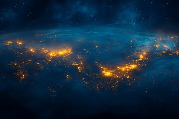 Fototapeta premium Glowing City Lights of North America from Space