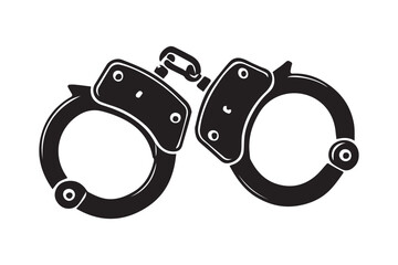 handcuff vector silhouette in white background