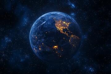 Fototapeta premium Earth City Lights at Night from Space13