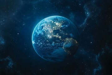 Obraz premium Night Earth Globe Aerial View City Lights1