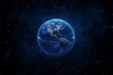 Earth at Night Rotating in Space